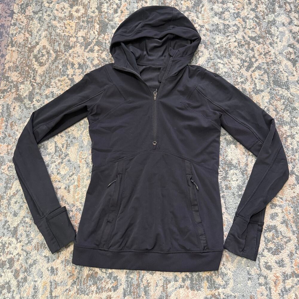 Lululemon Women's 1/4 Zip Hoodie- Size 6- Black